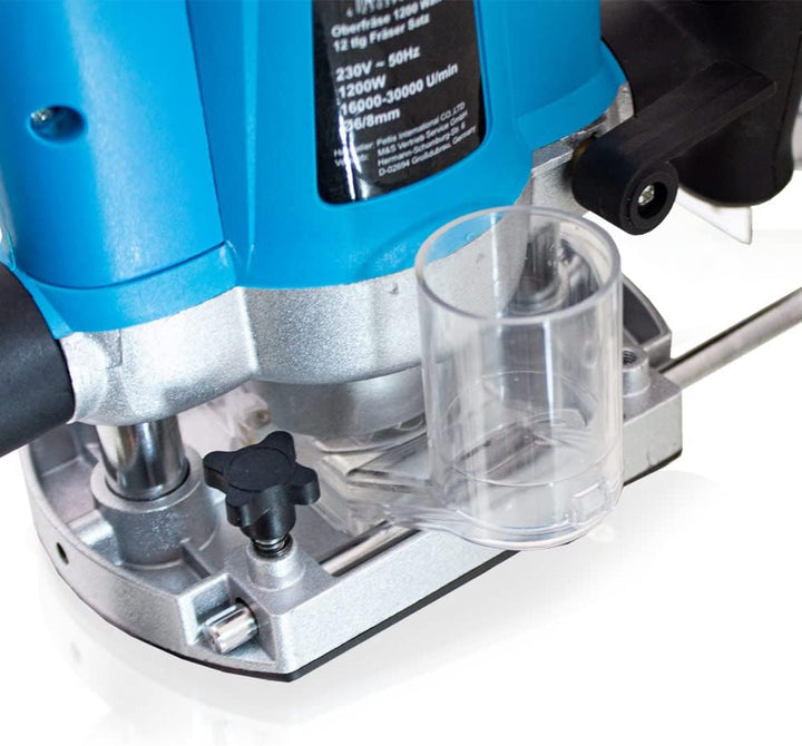 Bituxx 1200W Oberfräse Fräse Kantenfräse Holzfräse Parallelanschlag, Absaugadapter inklusive 12 tlg.