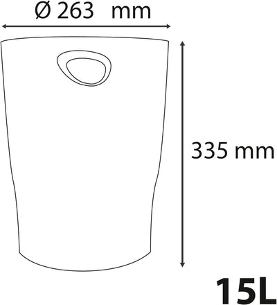 Exacompta 45324D ECOBIN 8er Pack Papierkörbe 15 Liter mit Griffen. Eleganter und robuster Papierkorb