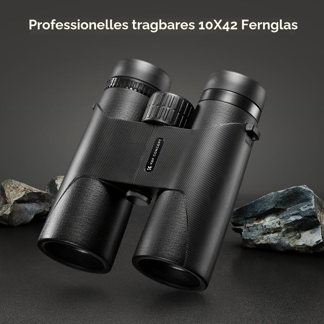 K&amp;F Concept Fernglas Erwachsene 10 * 42 HD Ferngläser Schwarz BAK4 mit Stativumbauhalterung für Voge