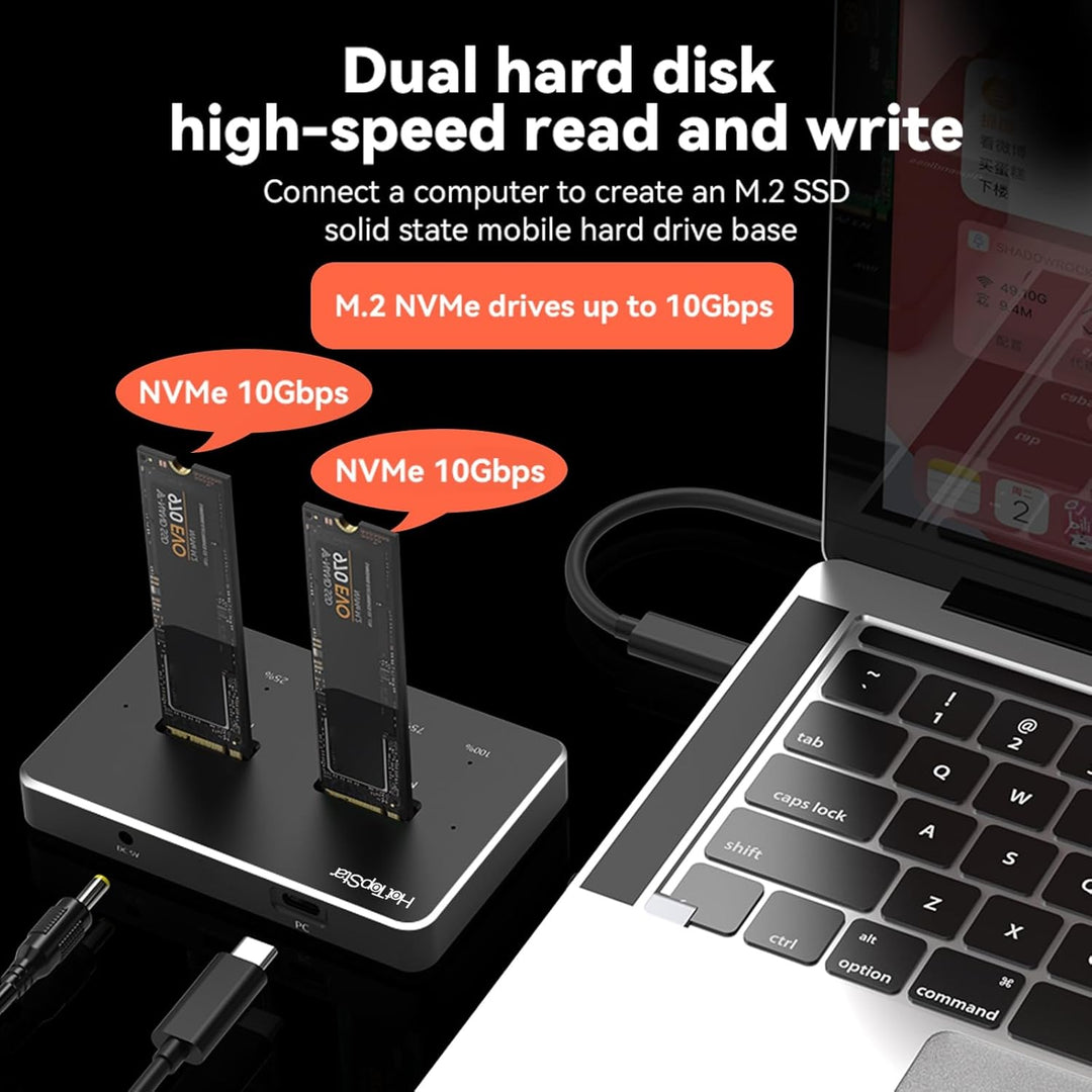 ZoraVson M.2 NVME und SATA SSD Adapter USB 3.1 Gen 2 10Gbps Adapter und Gehäuse für externe Festplat