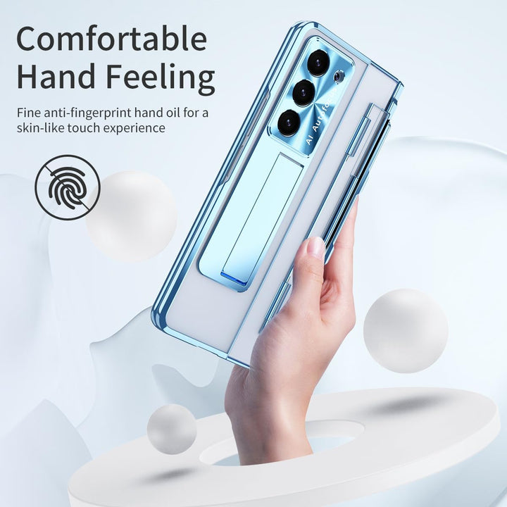 NINKI Kompatibel Samsung Galaxy Z Fold 3 Case mit S Stift Halter S Pen, Scharnier Displayschutz Hüll