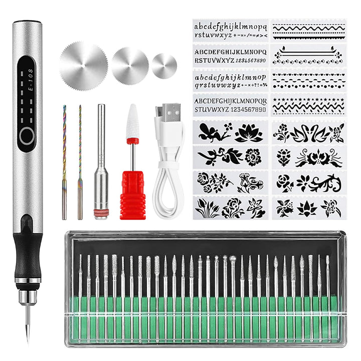 Electric Engraving Pen, Micro Gravierstift, Multifunctional Gravur Gerät Set, Portable Wireless Grav