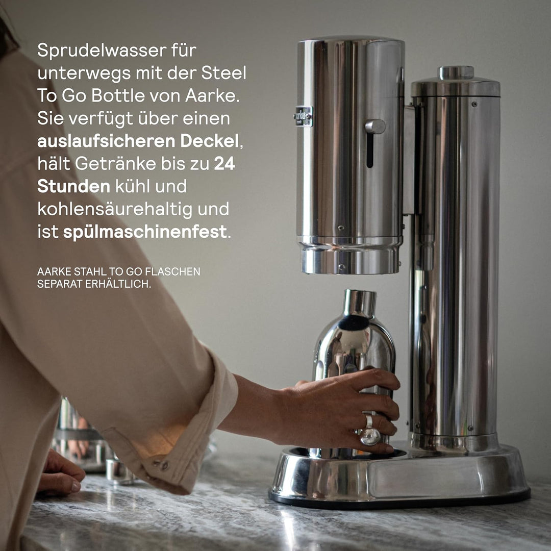 Aarke Carbonator Pro, Wassersprudler mit Glasflasche, Sand Finish, Sand