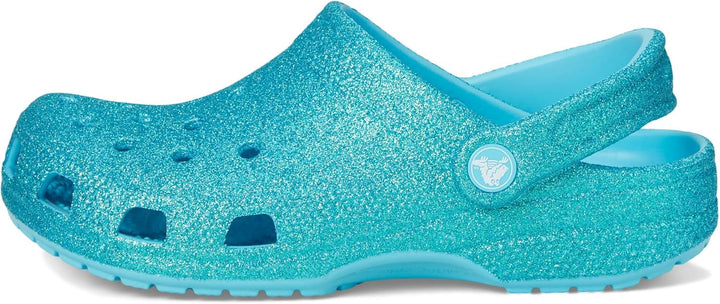 Crocs Unisex Kinder Classic Glitter Clog K Holzschuh 22.2 cm Getöntes Glas, 22.2 cm Getöntes Glas