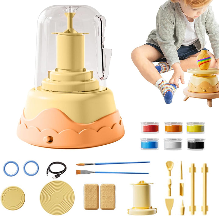 Generisch Pottery Kit, Air Dry Clay, Pottery Wheel, Sculpting Clays Craft Tools, Beginner-Friendly C