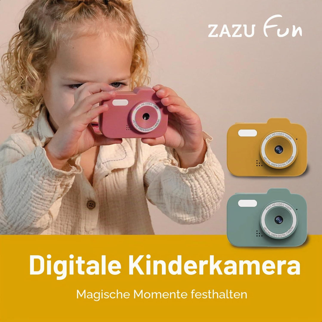 ZAZU Fun HD Digitalkamera für Kinder – 1080P Video, 2,0-Zoll-Display, wiederaufladbar, tragbare Kind