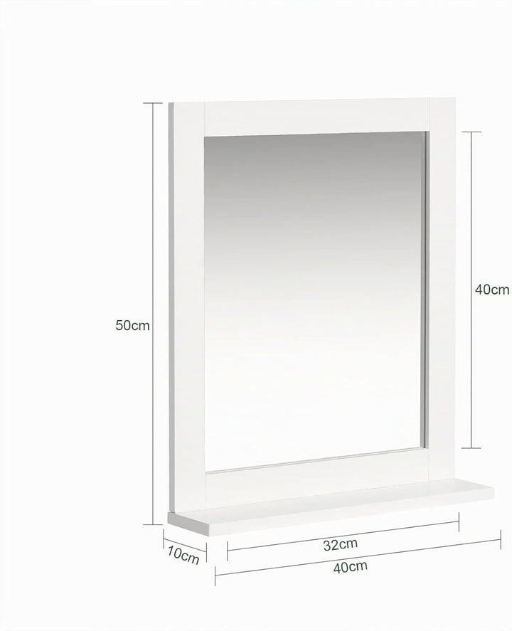 SoBuy® FRG129-W Spiegel Wandspiegel Badspiegel mit Ablage weiss BHT: