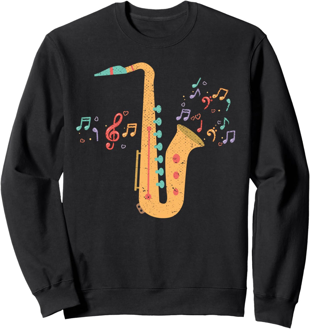 Musikinstrument Jazz Musiker Saxophonist Musik Saxophon Sweatshirt