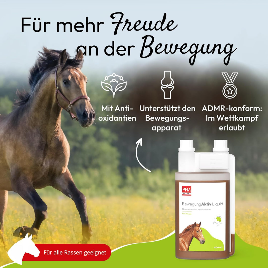 PHA BewegungAktiv Liquid Pferd, unterstützt Gelenke, Knorpel, Sehnen und Beweglichkeit der Pferde, m