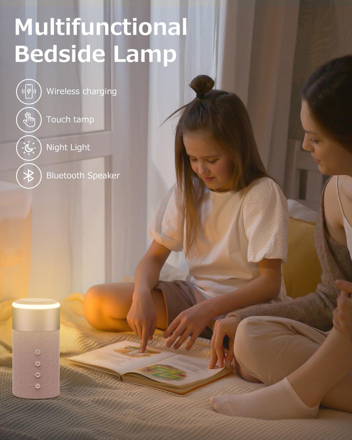 COLSUR Bluetooth Lautsprecher, Magnetic Kabelloses Ladegerät, Bluetooth Lautsprecher mit Nachtlicht,