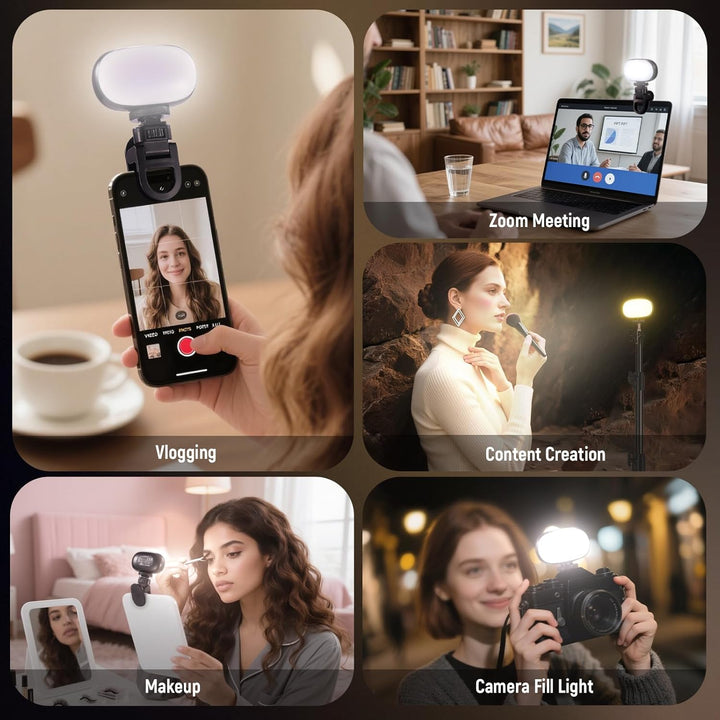 NEEWER BASICS Selfie Licht, Tragbares Handy Videolicht, 3W Clip on kleine LED Videoleuchte, Cold Sho