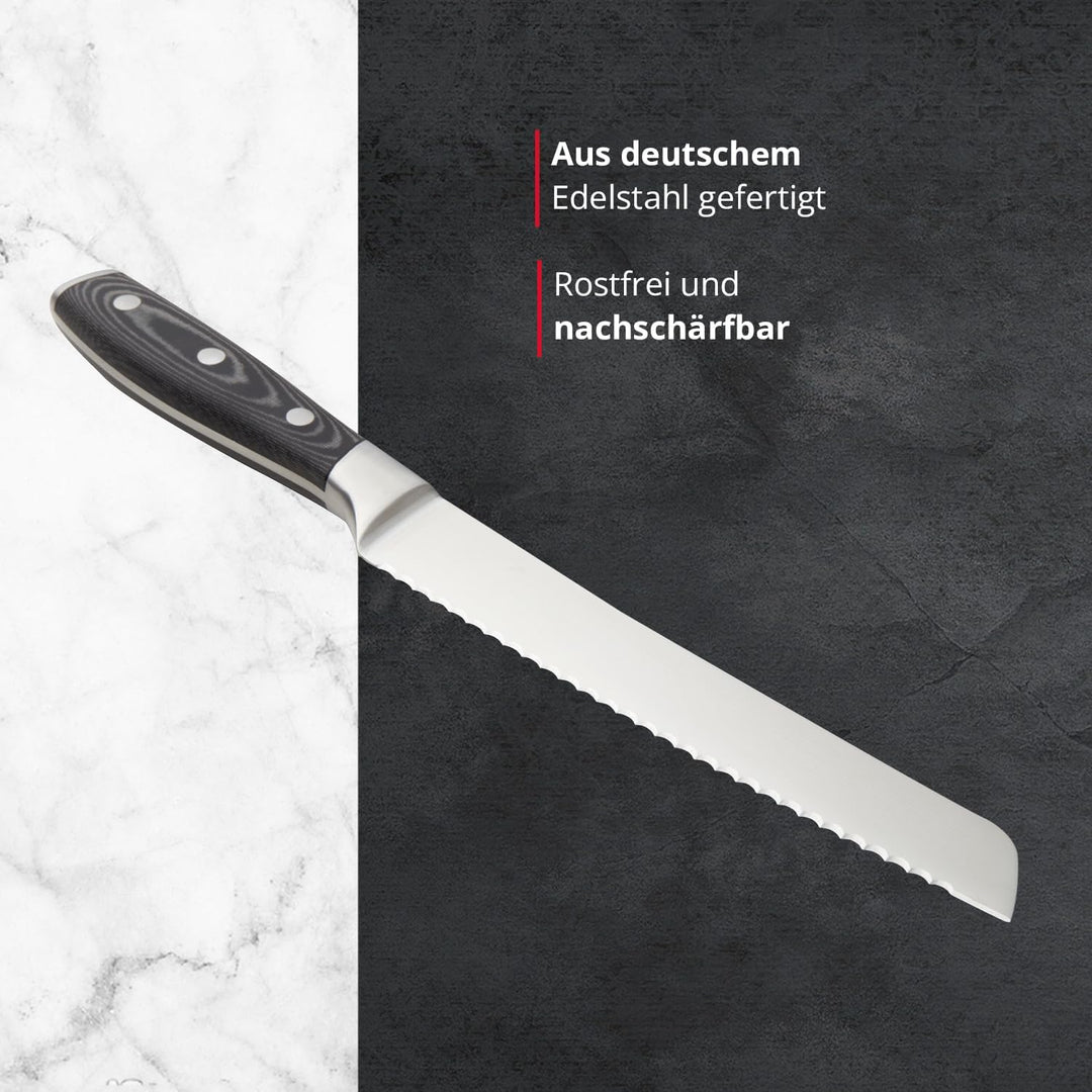 MEISTERKOCH Brotmesser Messer Küchenmesser | 20 cm Klinge aus rostfreiem deutschen Edelstahl | ergon