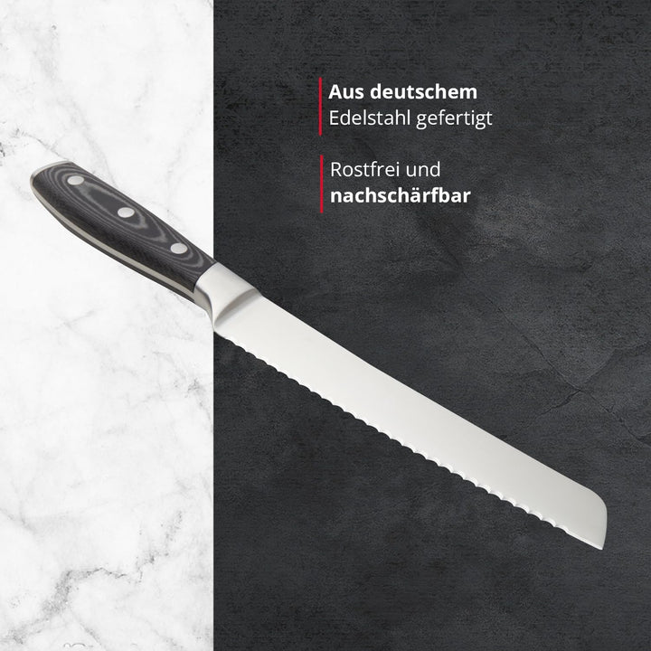 MEISTERKOCH Brotmesser Messer Küchenmesser | 20 cm Klinge aus rostfreiem deutschen Edelstahl | ergon