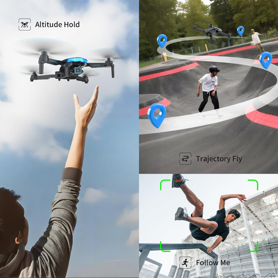 Drohne mit Kamera 1080P für Kinder, Bürstenlosem Motor RC Quadcopter für Anfänger, Start mit einem K