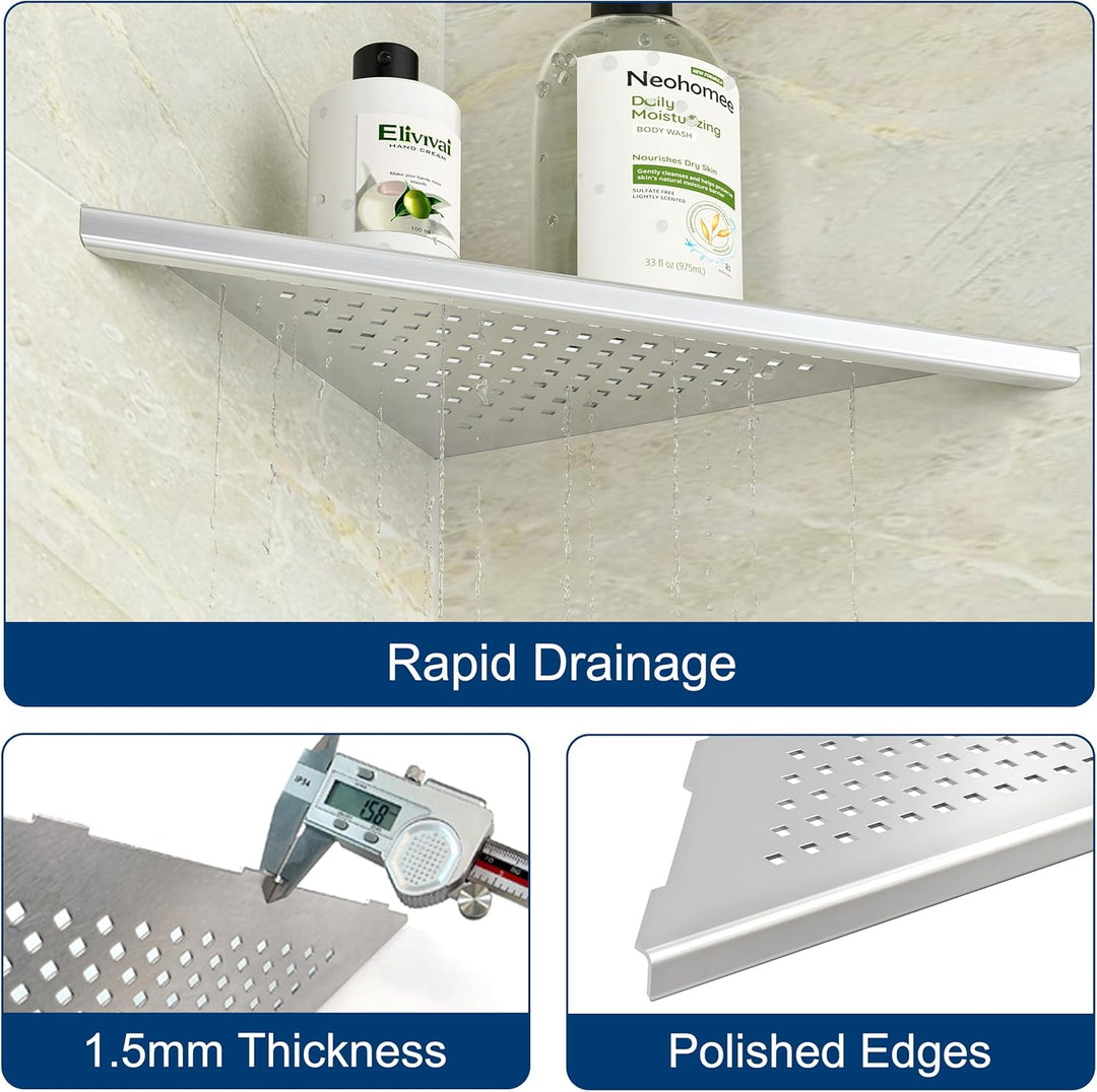 Neodrain Duschablage Edelstahl Duschablage Eingebaute Eckablage Duschkorb für Badezimmer Shampoo Hal