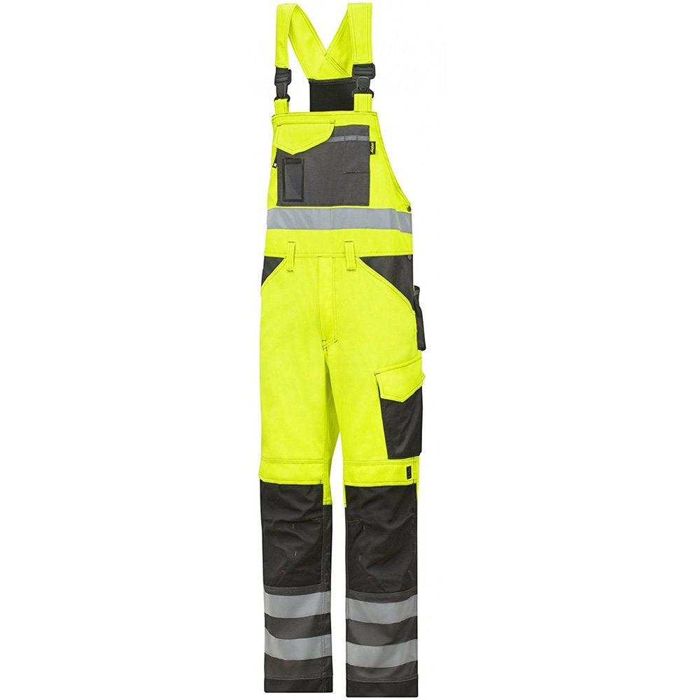 Snickers Workwear High-Vis Latzhose, Grösse 152, gelb, 113 152 Signalgelb-anthrazit, 152 Signalgelb-