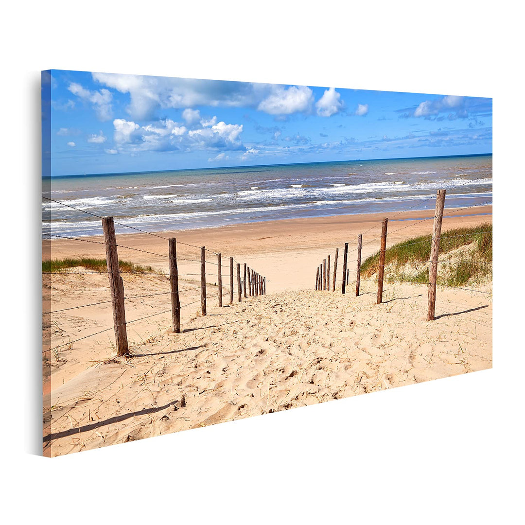 Bild auf Leinwand Weg zum Sandstrand Nordsee Wandbild Poster Kunstdruck Bilder, 100L x 57B cm