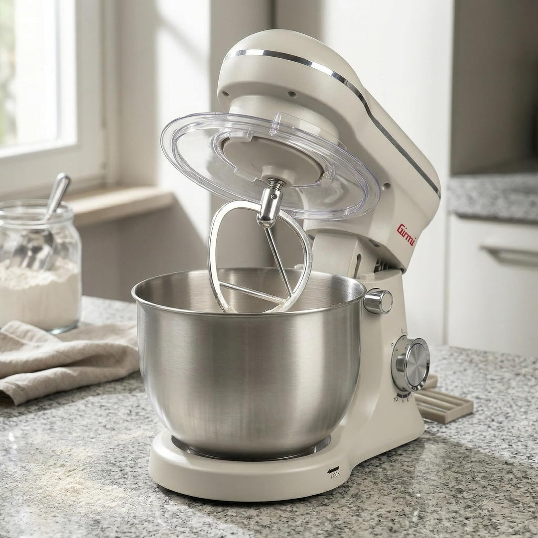 Girmi IM21W Gastronomo 5 l Planetenrührmaschine, 1500 W (max), Behälter aus Edelstahl 5 l mit Spritz