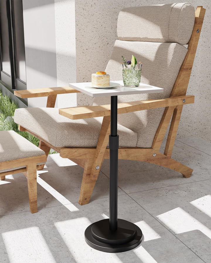 Höheneinstellbar Beistelltisch, Höhe 45-78 cm, Weiss, 1 Stück | Nachttisch für Schlafzimmer, Klein C