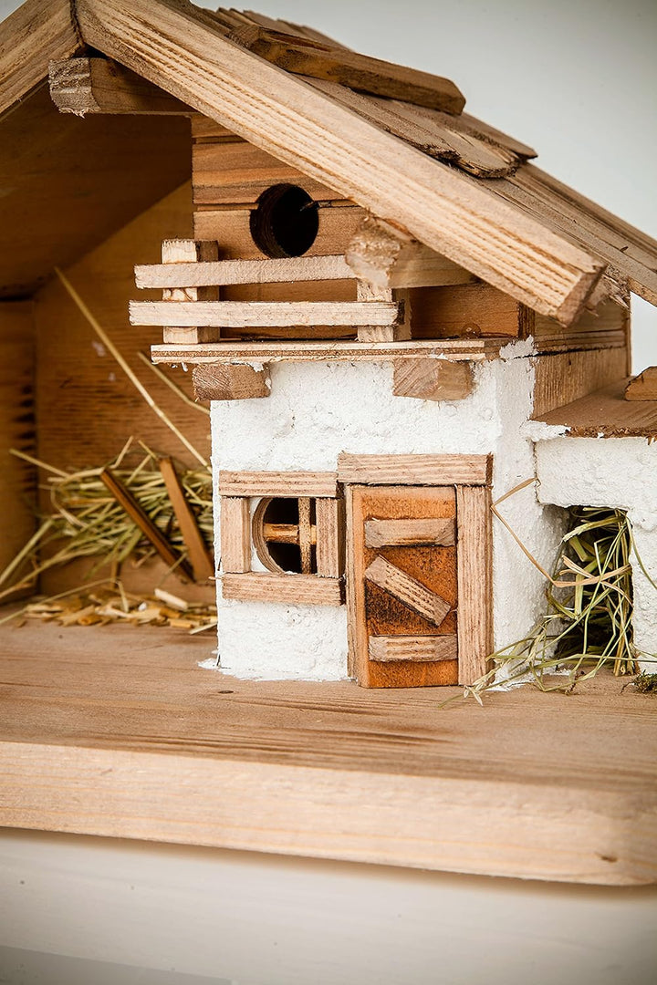 Grosse Weihnachtskrippe Krippe-(W17+KF7)- mit Figuren ca. 6 cm- Krippenstall Weihnachten-Weihnachtsk