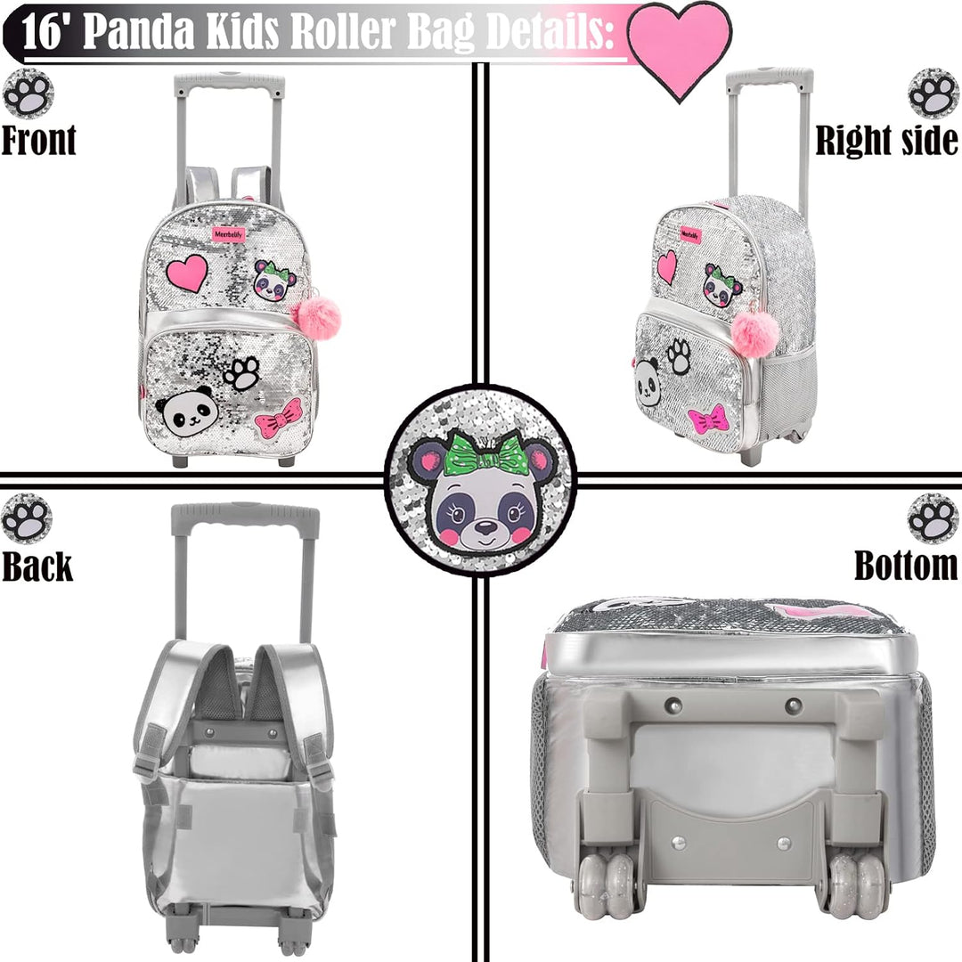 Egchescebo Rucksack Mädchen Schulranzen Trolley Schulrucksack Mädchen Teenager 3PCS 16”Kinder Schult