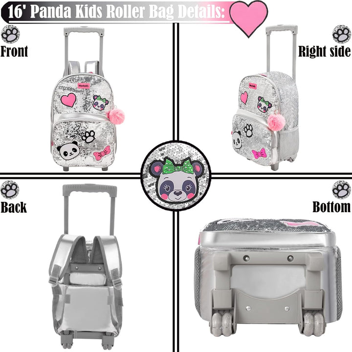 Egchescebo Rucksack Mädchen Schulranzen Trolley Schulrucksack Mädchen Teenager 3PCS 16”Kinder Schult
