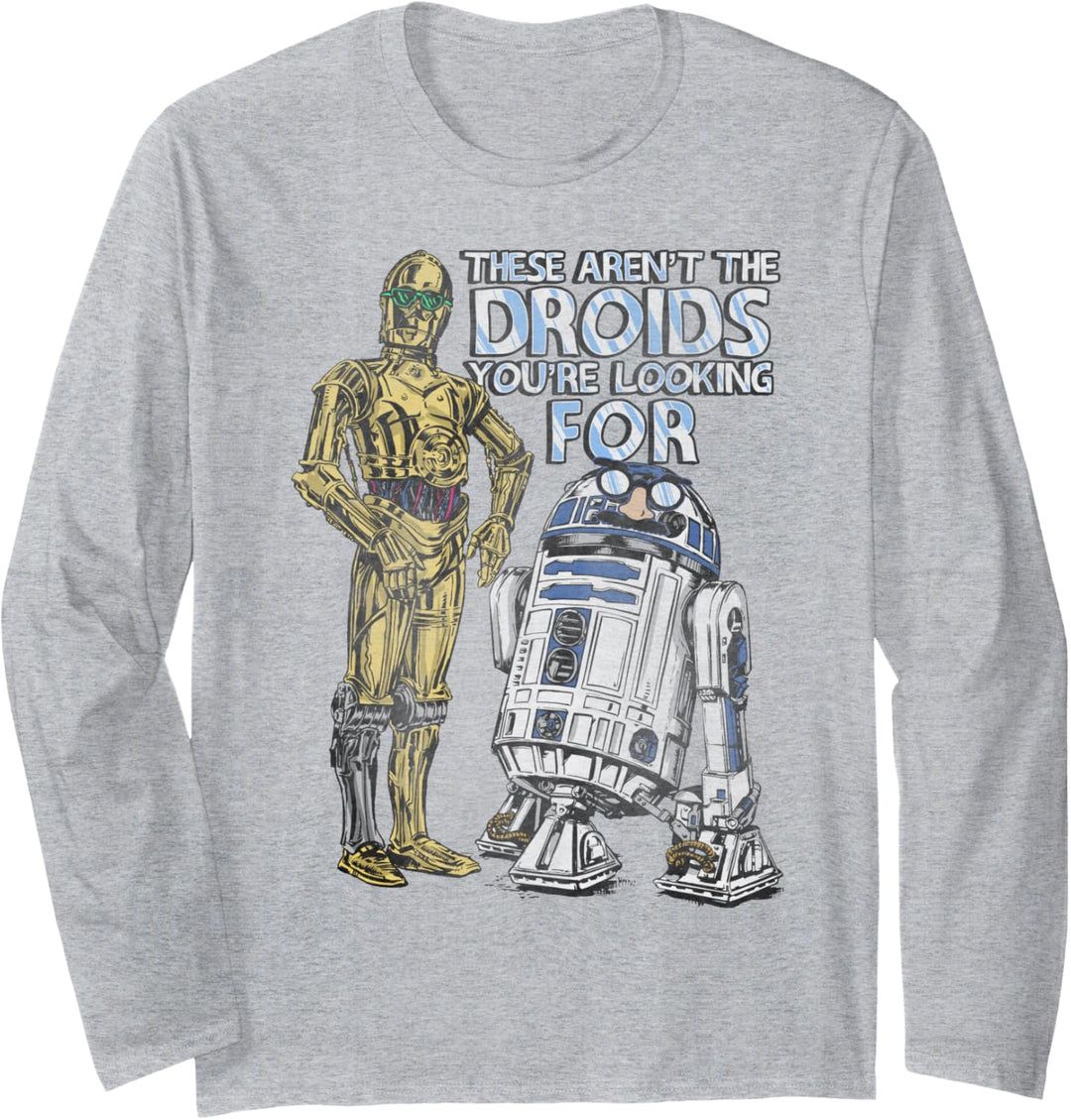 Star Wars C-3PO & R2-D2 Disguised Text Poster Langarmshirt