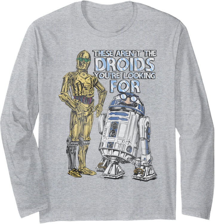 Star Wars C-3PO & R2-D2 Disguised Text Poster Langarmshirt