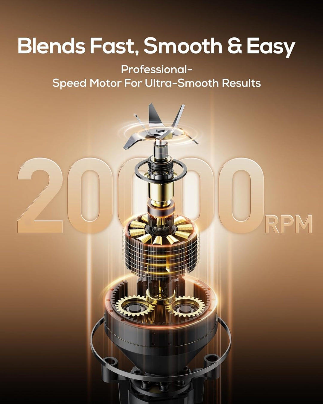 Sangcon Tragbarer Mixer 500ml, Smoothie Maker USB Wiederaufladbar, Mini Standmixer für Fitness, Büro