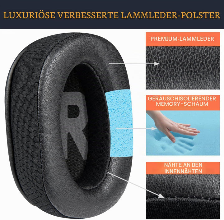 SOULWIT Lammfell Ersatz Ohrpolster für Logitech G Pro, G Pro X, G Prox 2, G Pro X SE Kopfhörer, Ersa