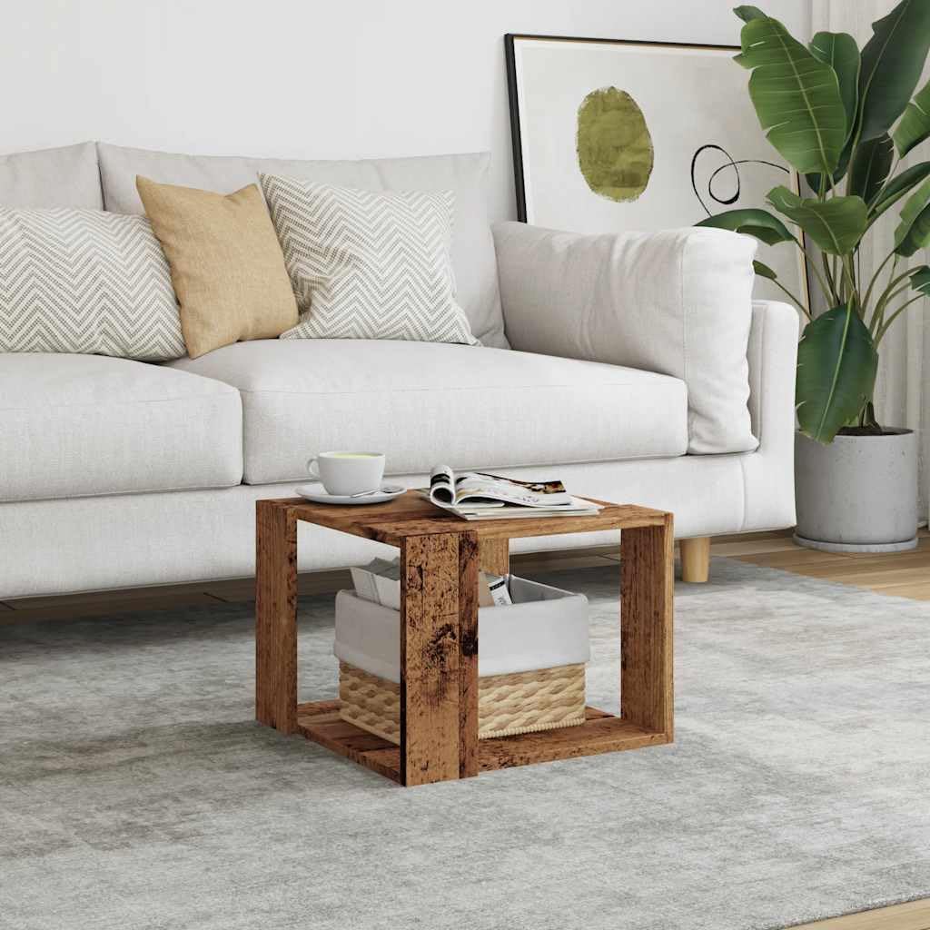 vidaXL Couchtisch Altholz-Optik 40x40x30 cm Holzwerkstoff, Beistelltisch, Wohnzimmertisch, Akzenttis