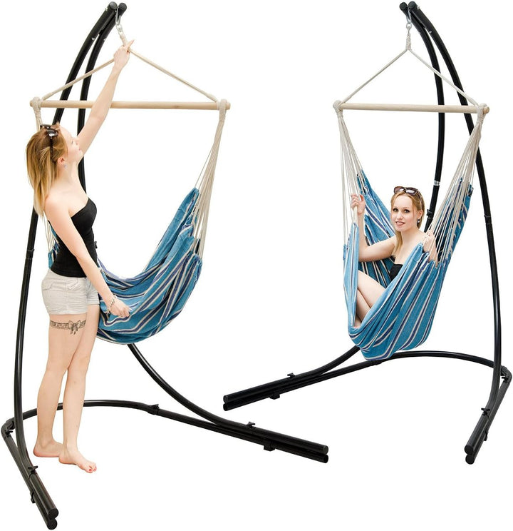 AMANKA XXL Hängesessel mit Gestell - Hängestuhl 185x130cm mit 210cm Metall Ständer für Garten - Gros