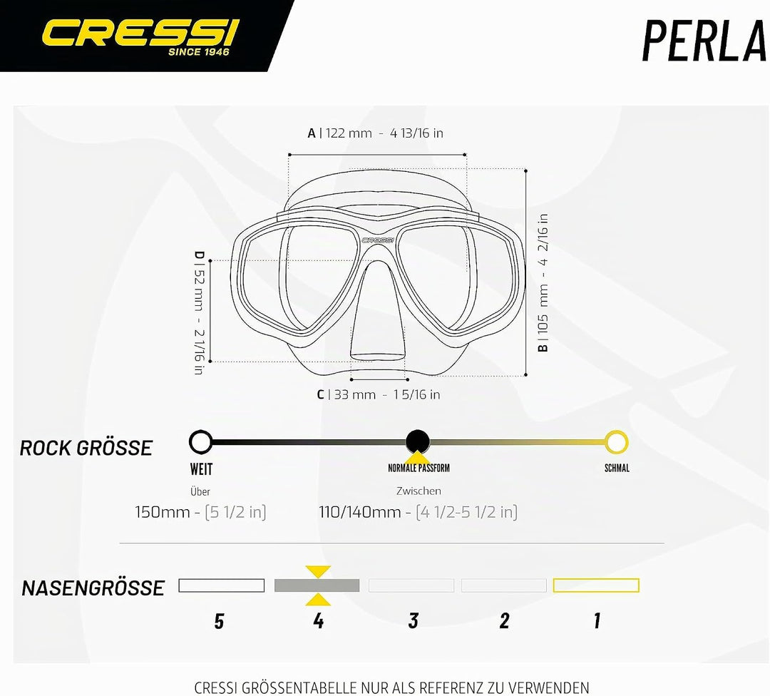 Cressi Perla - Unisex Erwachsene Schnorchelmaske oder Schnorchelset Perla Maske + Schnorchel Mexico,