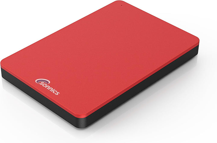 Sonnics 500GB Rot Externe tragbare Festplatte USB 3.0 super schnelle Übertragungsgeschwindigkeit für