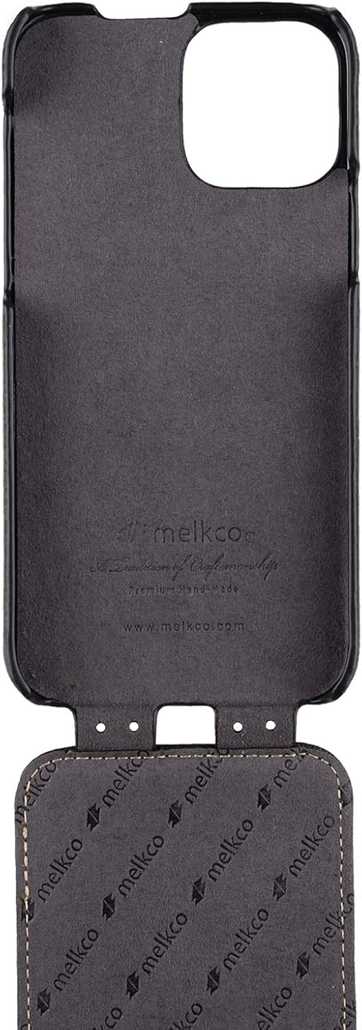 MELCKO Hülle passend für Apple iPhone 12 PRO MAX (6,7 Zoll), Handyhülle mit beschichtetem Leder, Fli