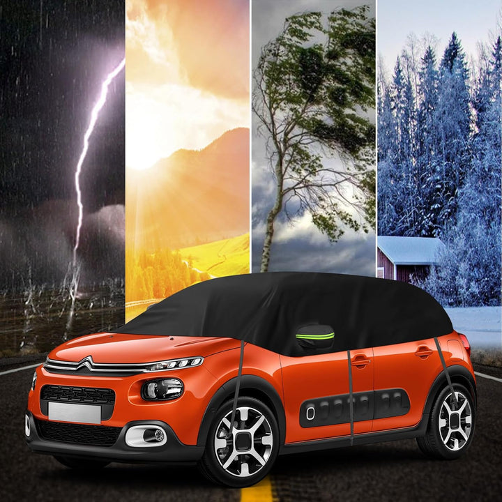 Halbe Autoabdeckung Ersatz für Citroen C3 2009-2025, Softtop Dachschutz Autoabdeckung Wasserdicht, H