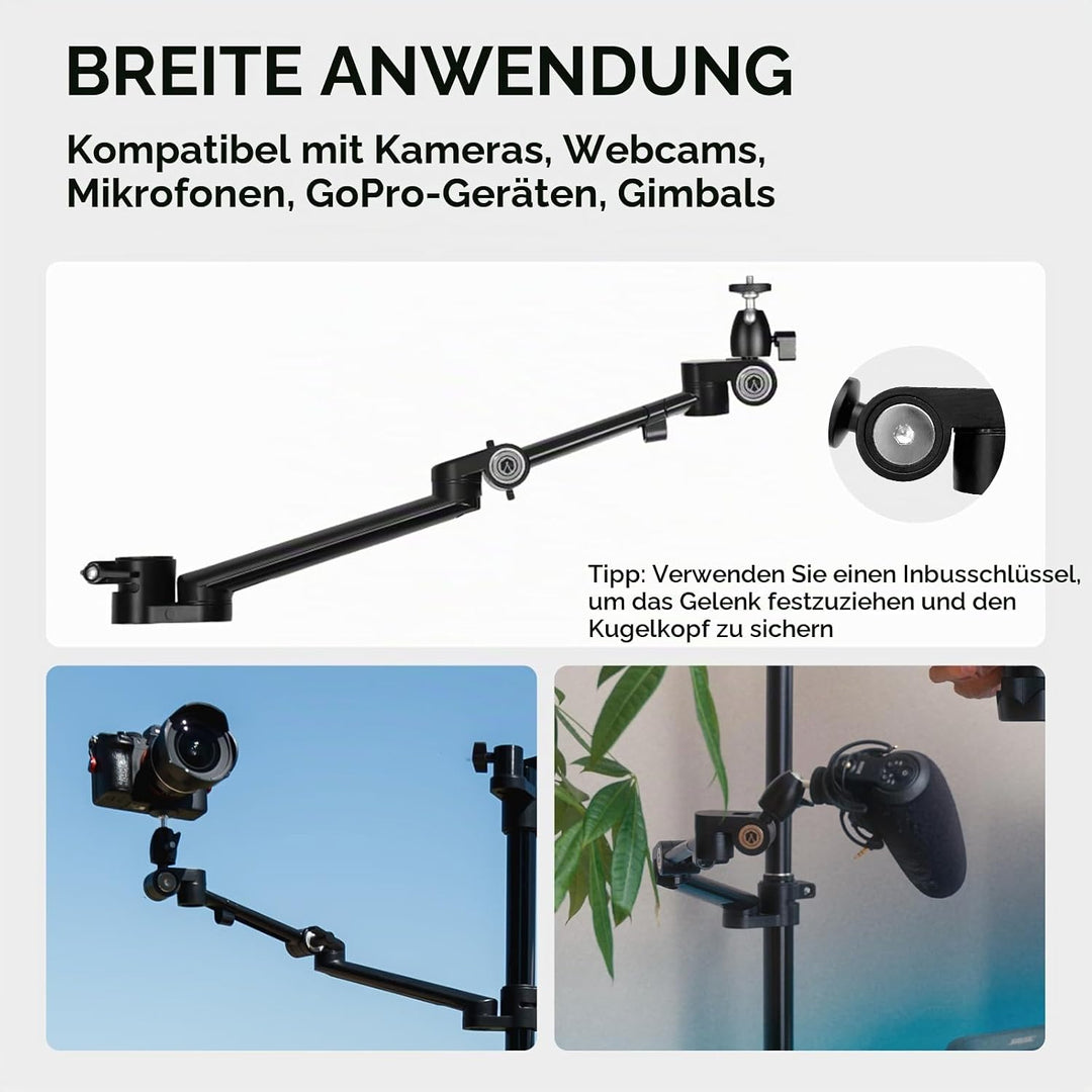 TARION Titanrig Arm Module Z: Kamera Tischstativ Overhead Stativ Tischhalterung Klemmstativ Flexibel