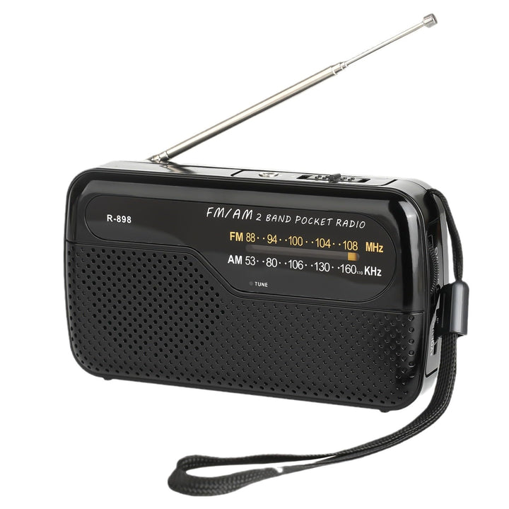 Tragbares Radio, Transistorradios am FM, tragbare Tasche, funktioniert mit 2 AA-Batterien, kleines T