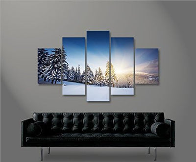 islandburner Bild Bilder auf Leinwand Winterlandschaft Alpen Berge Schnee MF XXL Poster Leinwandbild