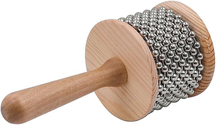 CENPEK Hochwertiges Cabasa-Percussion-Musikinstrument aus Holz mit Metallperlenkette