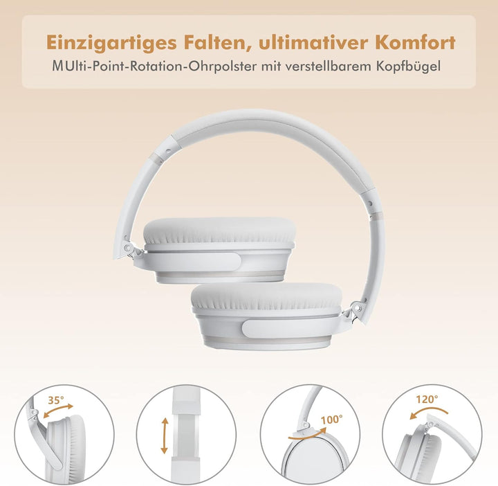 Srhythm NC25 Noise Cancelling Kopfhörer Bluetooth 5.3,Over Ear Headset mit Hi-Fi,Faltbar,Kabellos,50