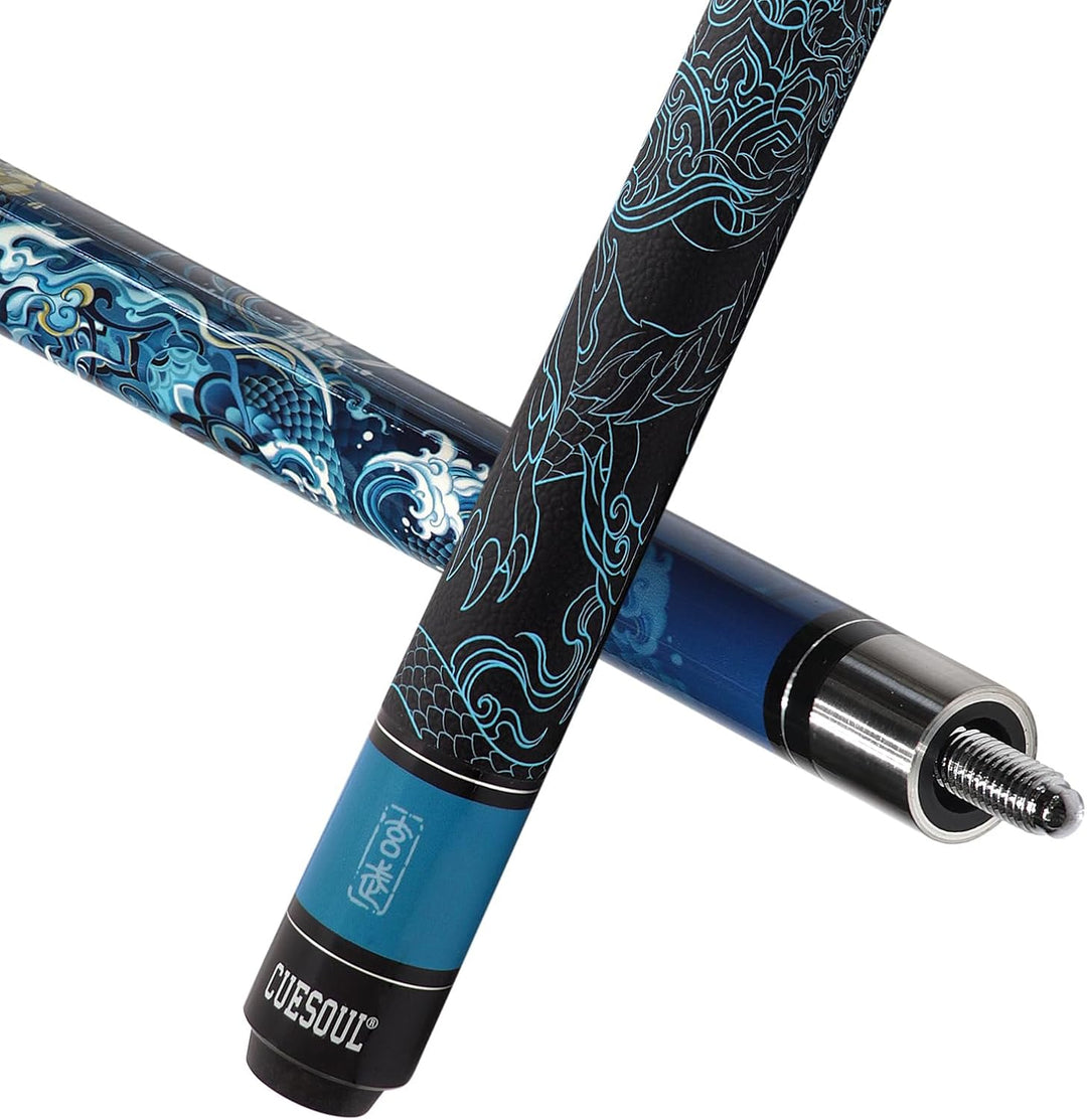 CUESOUL mythologische Symbole 58 Zoll 19oz Pool Cue Stick, 13mm TIPP xuanwu, xuanwu