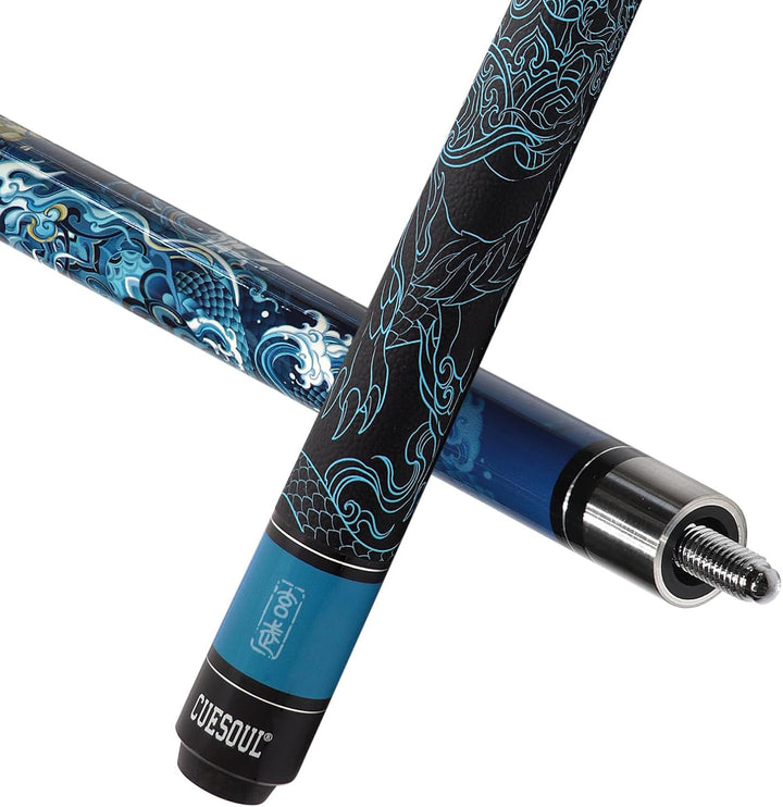 CUESOUL mythologische Symbole 58 Zoll 19oz Pool Cue Stick, 13mm TIPP xuanwu, xuanwu