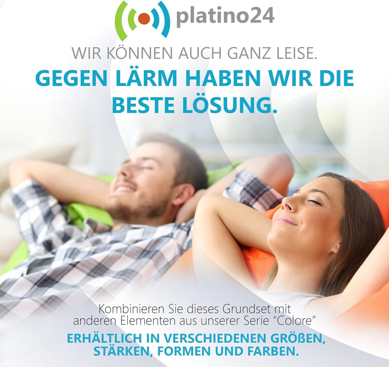 platino24 Schallabsorber Set Colore aus Basotect G+ mit Akustikfilz, 6 Absorberelemente Hexagon je Ø