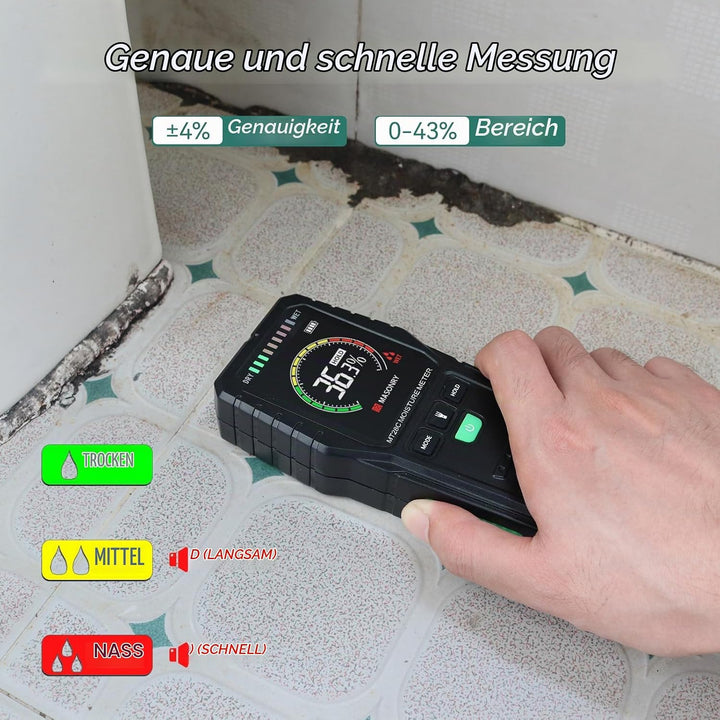 Feuchtigkeitsmessgerät Wand RDINSCOS Feuchtemessgerät Mauerwerk für Wände Holz cm Messgerät Estrich