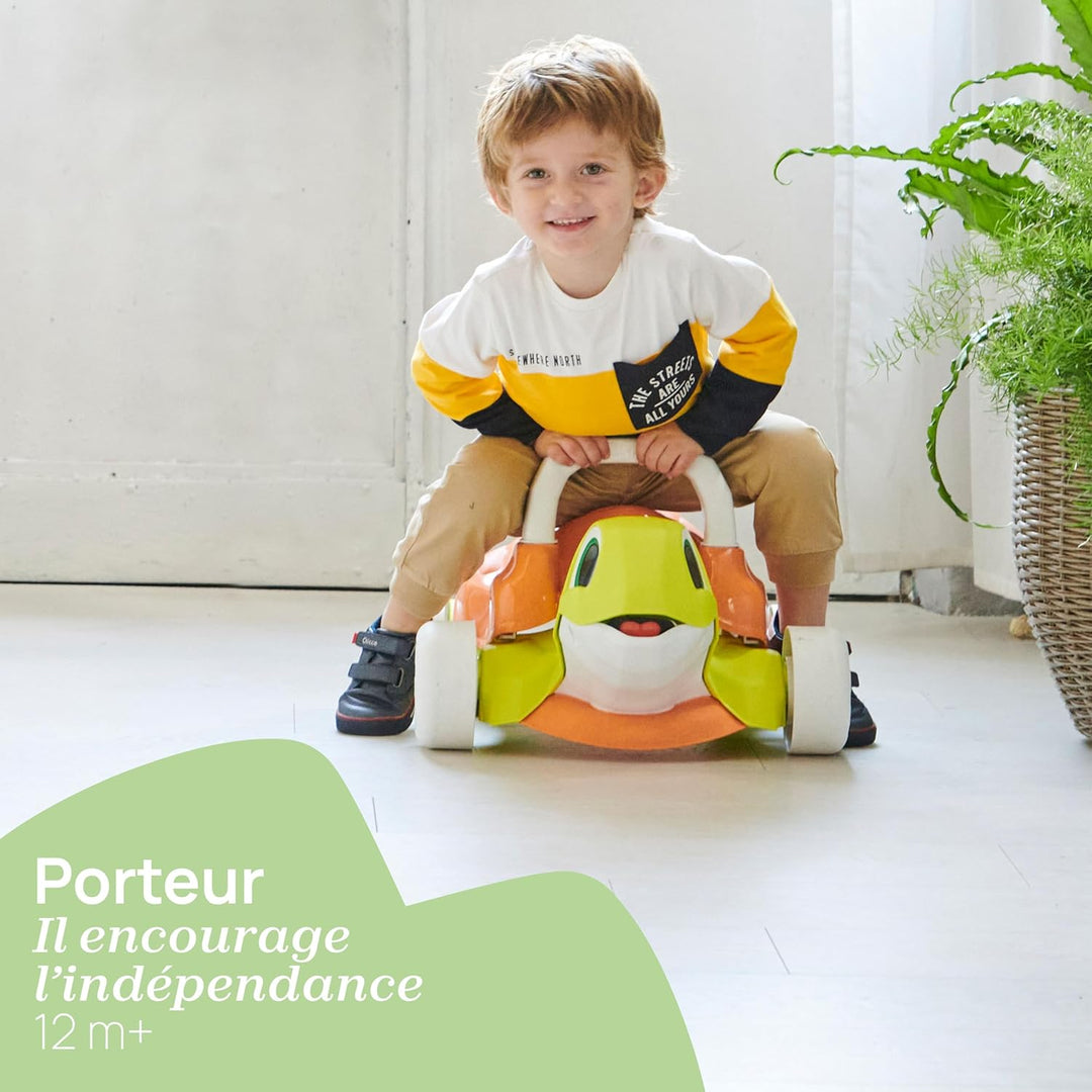 Chicco Walk&Ride Turtle Eco+, Erste Schritte, Walker und Ride 2in1, Sichere und einfache Montage, 80