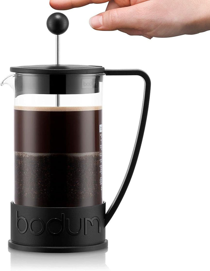 Bodum BRAZIL Kaffeebereiter (French Press System, Permanent Edelstahl-Filter, 0,35 liters) schwarz B