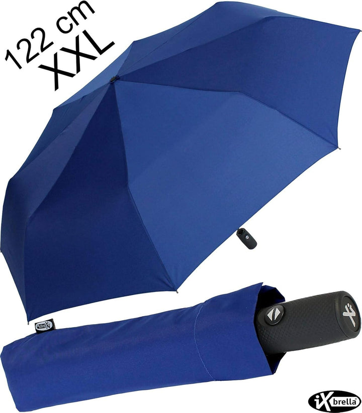 XXL Taschenschirm mit Auf-Zu-Automatik - Full Class - 122 cm grosses Dach Blau, Blau