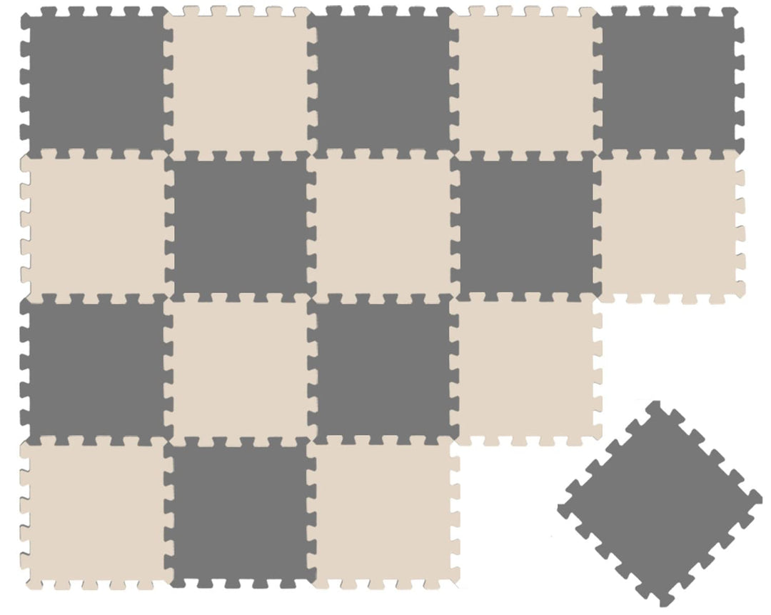 LittleTom 18 Teile Spielmatte Baby Puzzlematte ab Null - 30 x 30 cm Krabbelmatte Bodenmatte Kinder -