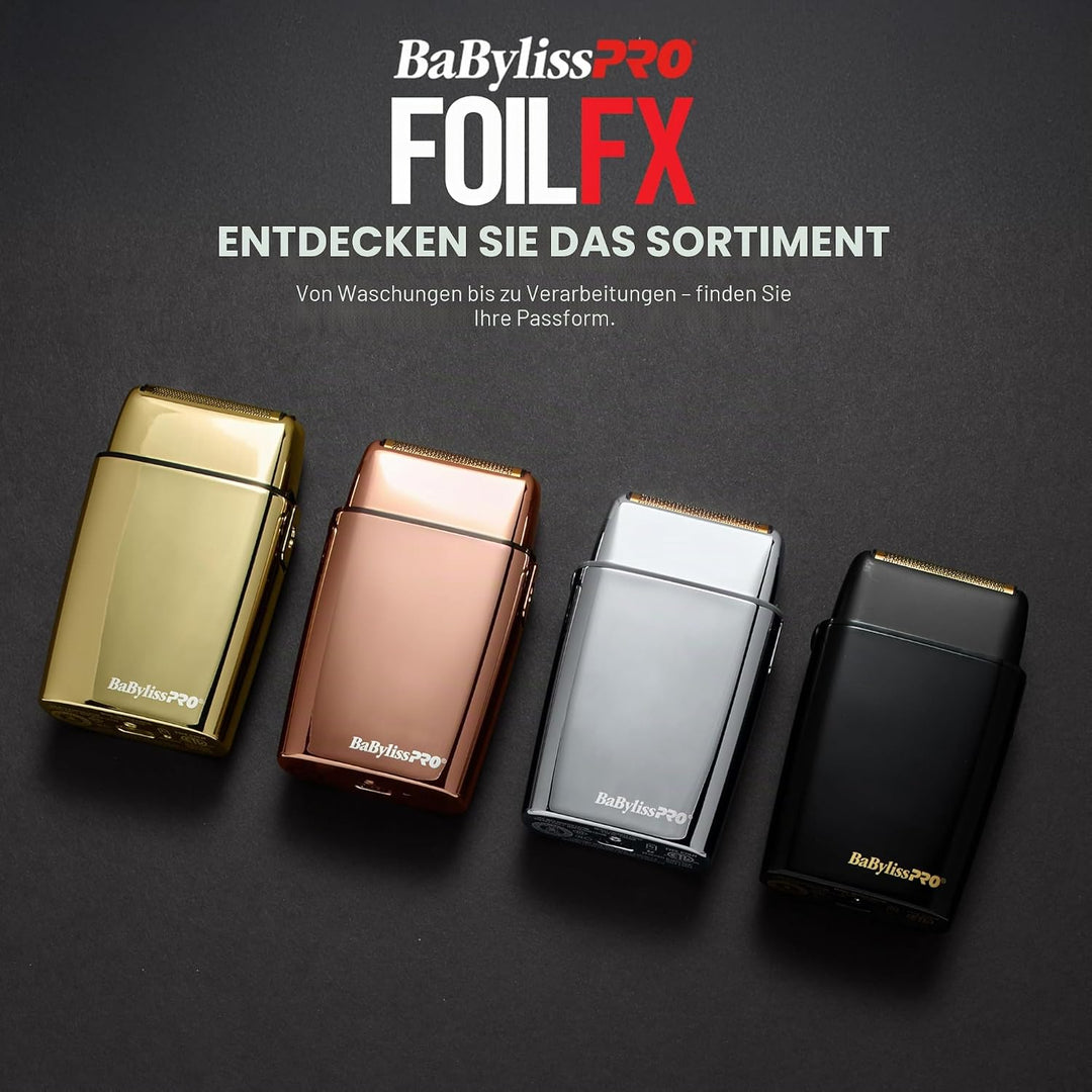 BaBylissPRO Baberology Doppelfolienrasierer FXFS2G GOLDFX Professioneller Elektrorasierer, Gold